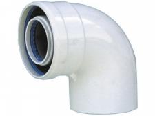 Колено коаксиальное алюм.окраш.белым д.60/100, угол 90 (папа/мама)  CCP610MFB